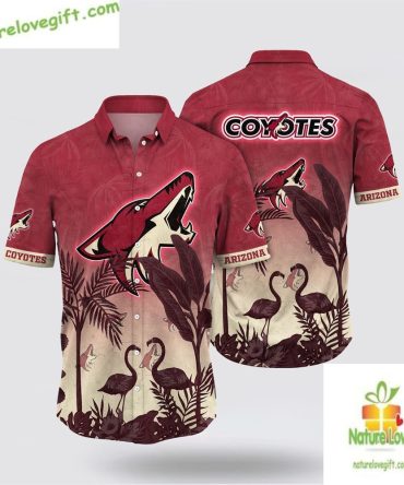 Arizona Coyotes Flamingo Hawaiian Shirt Tropical Summer Tee Lv3Zxksk5M