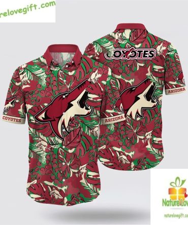 Arizona Coyotes Hawaiian Shirt Tropical Leaf Summer Shirt