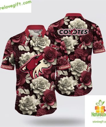Arizona Coyotes Hawaiian Shirt Tropical Rose Summer Tee Lv3Qnefxpl