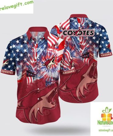 Arizona Coyotes Hawaiian Shirt 4Th Of July Aloha Shirt Summer