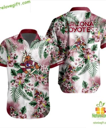 Arizona Coyotes Hawaiian Shirt Tropical Hockey Flower Design Lv4D16C5369385D9B6