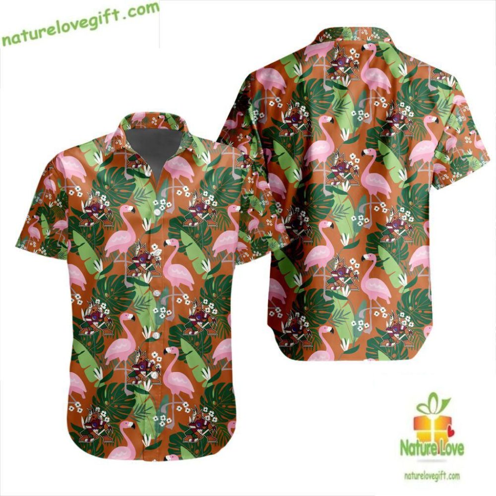 Arizona Coyotes Hawaiian Shirt Flamingo Button Up Lv3907942D4D17353
