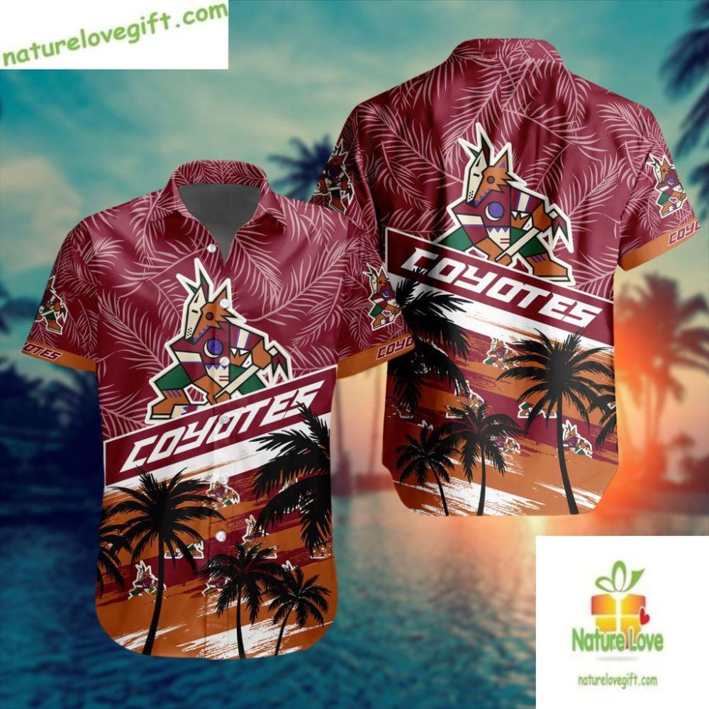 Arizona Coyotes Nhl Hawaiian Shirt Palm Tree Button Up