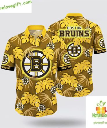 Boston Bruins Hawaiian Shirt Tropical Hockey Fan Summer Tee