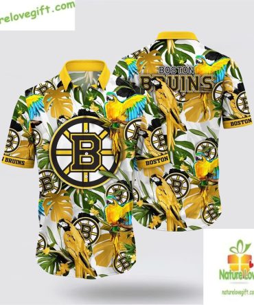 Boston Bruins Tropical Parrot Hawaiian Shirt Aloha Summer Lvzwj7Gafw