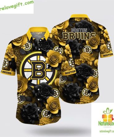 Boston Bruins Tropical Aloha Shirt Summer Hawaiian Rose Lv Oum67Mwz