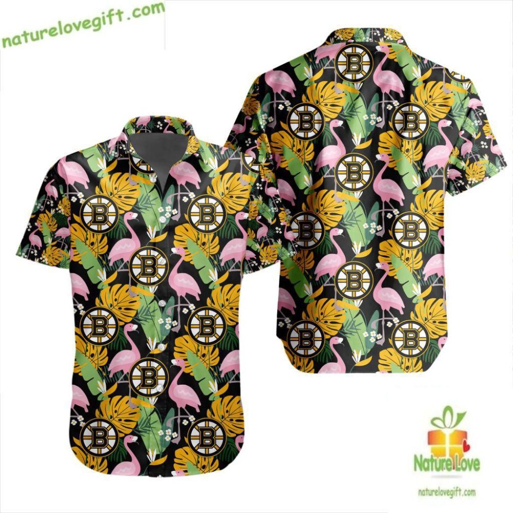 Boston Bruins Hawaiian Shirt Flamingo Button Up Lv381E711Feb6757C9