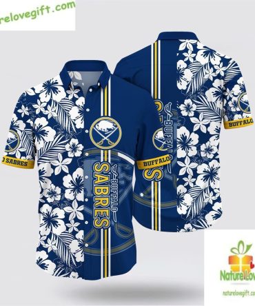 Buffalo Sabres Hawaiian Shirt Tropical Apricot Blossom Summer Tee