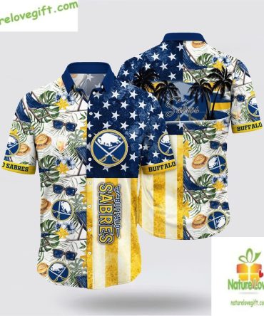 Buffalo Sabres Hawaiian Shirt With Tropical Hat And Glasses Lv-Dh9Rt3Vb
