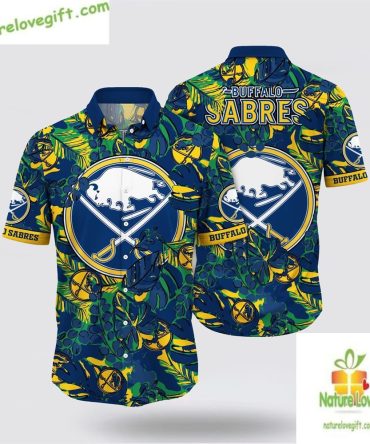 Buffalo Sabres Hawaiian Shirt Tropical Leaf Summer Shirt For Men