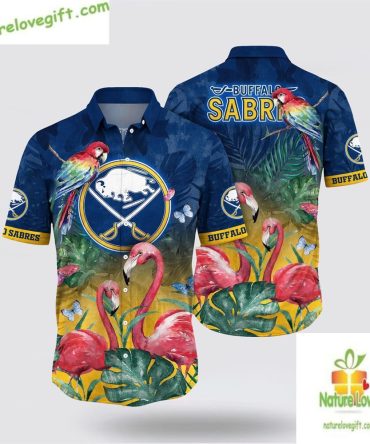 Buffalo Sabres Hawaiian Shirt Tropical Parrot Flamingo Summer Aloha Shirt