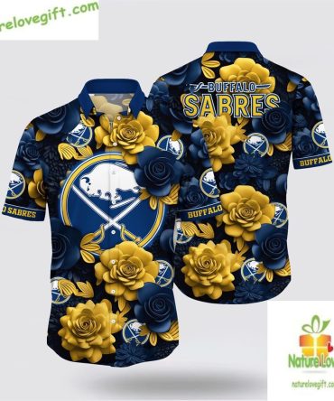 Buffalo Sabres Hawaiian Shirt Tropical Floral Summer Fan Gift