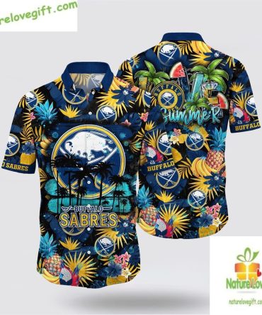 Buffalo Sabres Hawaiian Shirt Tropical Fruit Aloha Shirt For Summer