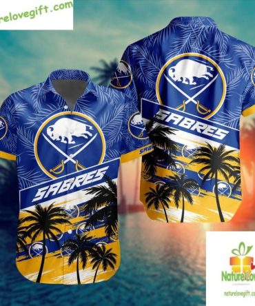 Buffalo Sabres Hawaiian Shirt Palm Tree Button Up Shirt Lv33065