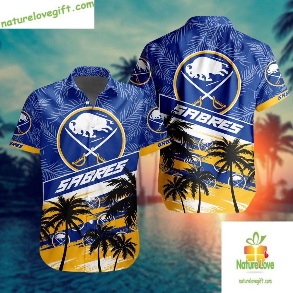 Buffalo Sabres Hawaiian Shirt Palm Tree Button Up Shirt Lv33065