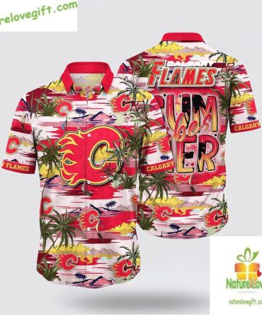 Calgary Flames Hawaiian Shirt Tropical Summer Lv Hqtroi1K