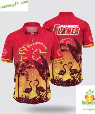 Calgary Flames Hawaiian Shirt Tropical Flamingo Summer Tee Lv Iptzef0L