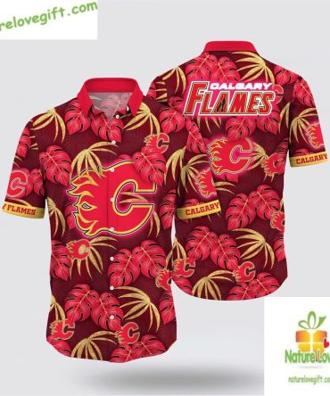 Calgary Flames Hawaiian Shirt Nhl Tropical Fan Gift For Men