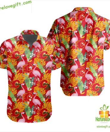 Calgary Flames Hawaiian Shirt Flamingo Button Up Shirt Lv D3231846F801Afe