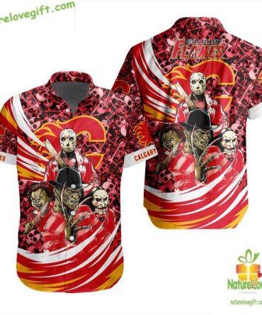 Calgary Flames Nhl Hawaiian Shirt Halloween Hockey Fan Gift Lv48Bb8025Fe3E8E5B
