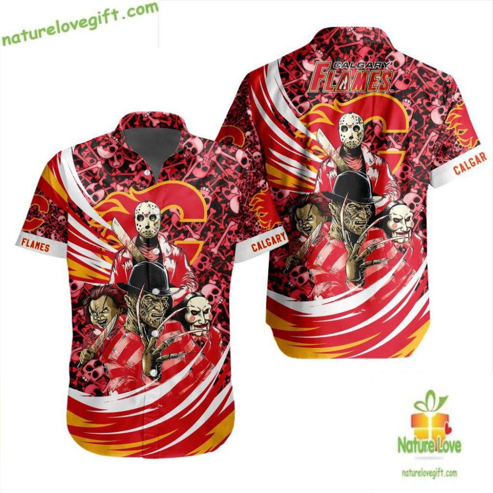 Calgary Flames Nhl Hawaiian Shirt Halloween Hockey Fan Gift Lv48Bb8025Fe3E8E5B