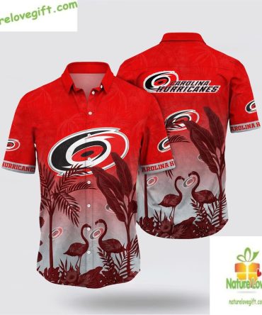 Carolina Hurricanes Hawaiian Shirt Tropical Flamingo Aloha Shirt