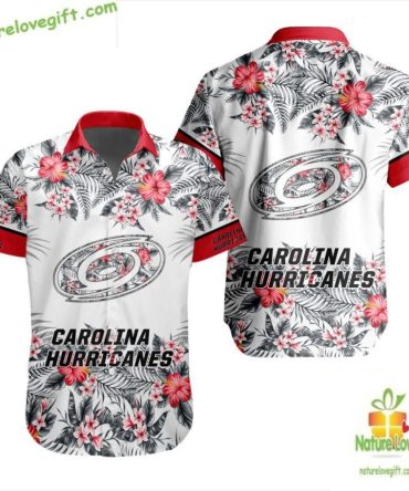 Carolina Hurricanes Hawaiian Shirt Tropical Floral Print Lv718Bf18B57C879D5