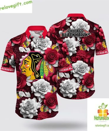 Chicago Blackhawks Tropical Floral Hawaiian Shirt Summer Lv2Wrfuezq