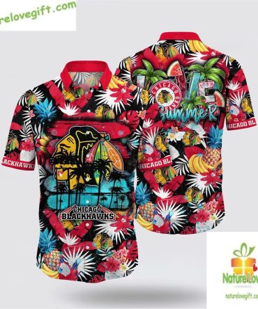Chicago Blackhawks Tropical Fruit Hawaiian Shirt Lvf62L7K2X