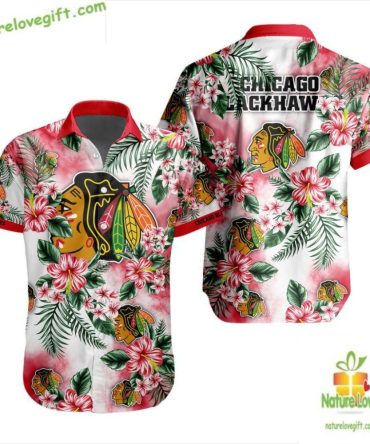 Blackhawks Hawaiian Shirt Tropical Hockey Button Up Lv46B678F4Ef53F4A9