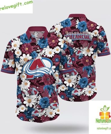 Colorado Avalanche Tropical Begonia Flower Hawaiian Shirt Lvnbzhj6Wf