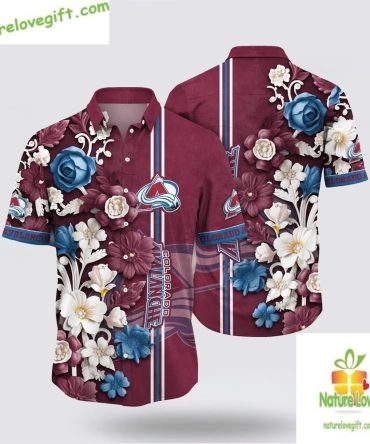 Colorado Avalanche Tropical Floral Hawaiian Shirt Lv75Sifi7T