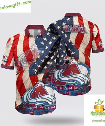Colorado Avalanche Hawaiian Shirt American Flag Summer Shirt Lv Glqwwzpg