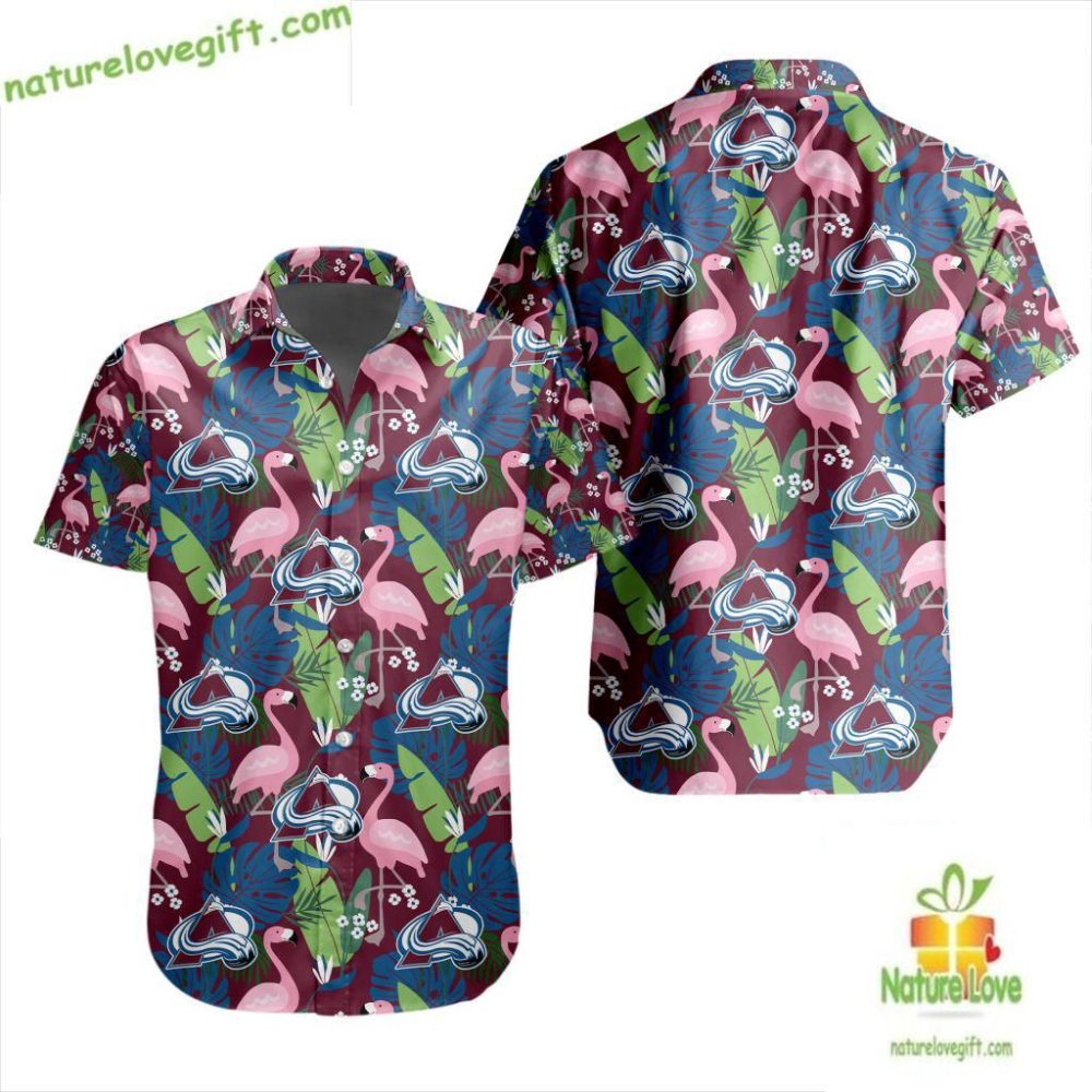 Colorado Avalanche Hawaiian Shirt Flamingo Button Up Lv6A3C1Bf1E868C152