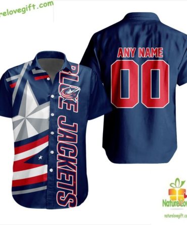 Columbus Blue Jackets Hawaiian Shirt Hockey Team Aloha Button Up Lv1D367
