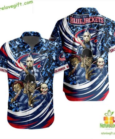 Columbus Blue Jackets Hawaiian Shirt Halloween Hockey Fan Gift Lv5463B5B65E369094
