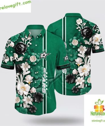 Dallas Stars Nhl Hawaiian Shirt Tropical Floral Summer Hockey Fan