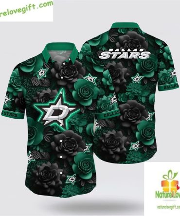 Dallas Stars Nhl Hawaiian Shirt Tropical Rose Summer Hockey Fan