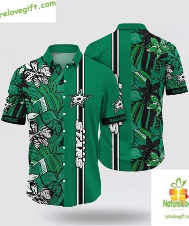 Dallas Stars Nhl Hawaiian Shirt Tropical Forest Floral Summer Lv-D6Vgxjhp