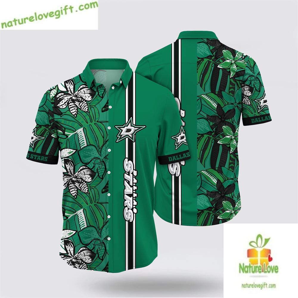 Dallas Stars Nhl Hawaiian Shirt Tropical Forest Floral Summer Lv-D6Vgxjhp