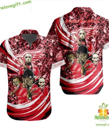 Detroit Red Wings Halloween Hawaiian Shirt Hockey Fan Gift Lvf7E0Da3F743501B