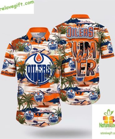 Edmonton Oilers Hawaiian Shirt Tropical Summer Tee Lv O9Qtam4T