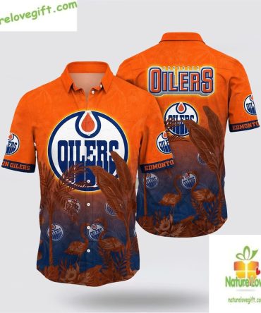 Edmonton Oilers Hawaiian Shirt Tropical Flamingo Summer Tee Lv Oj2Zls6Y