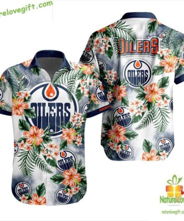 Edmonton Oilers Hawaiian Shirt Tropical Floral Button Up Lv9Ce3Acd2B7Bc0Be