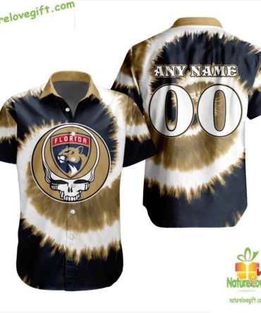 Florida Panthers Grateful Dead Tie Dye Hawaiian Shirt