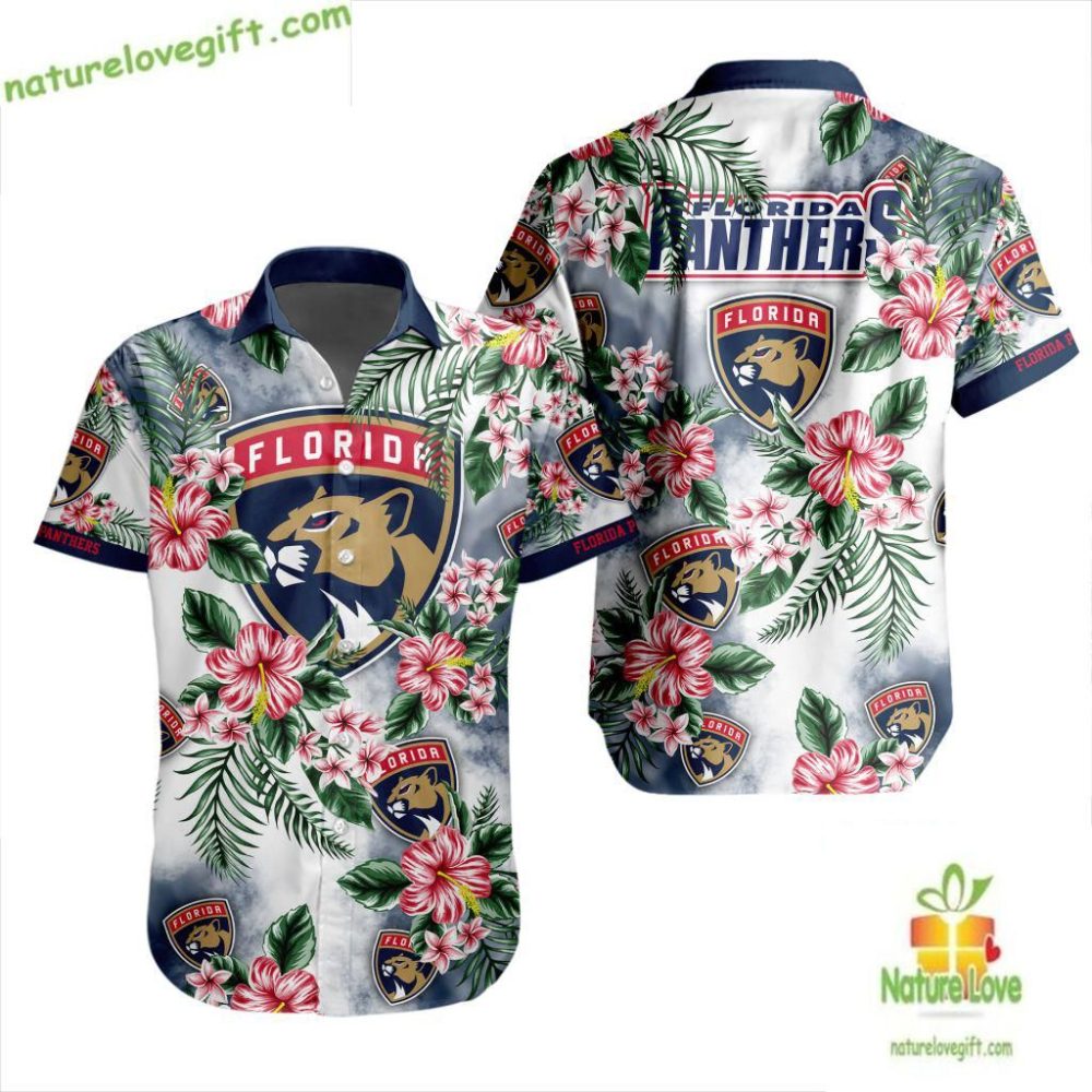 Florida Panthers Hockey Shirt Tropical Hawaiian Button Up Shirt Lv40890F1F035Cb685