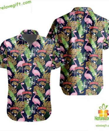 Florida Panthers Hawaiian Shirt Flamingo Button Up Lv31