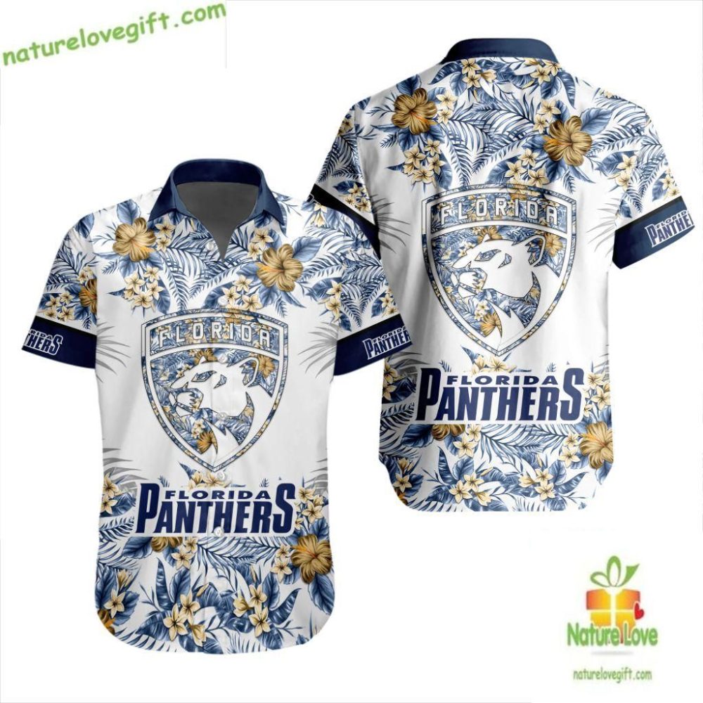 Florida Panthers Hawaiian Shirt Tropical Floral Print Lv5572
