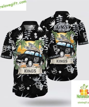 Los Angeles Kings Hawaiian Shirt Tropical Summer Travel Aloha Shirt