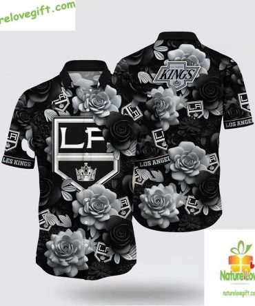 Los Angeles Kings Hawaiian Shirt Tropical Rose Summer Aloha Shirt
